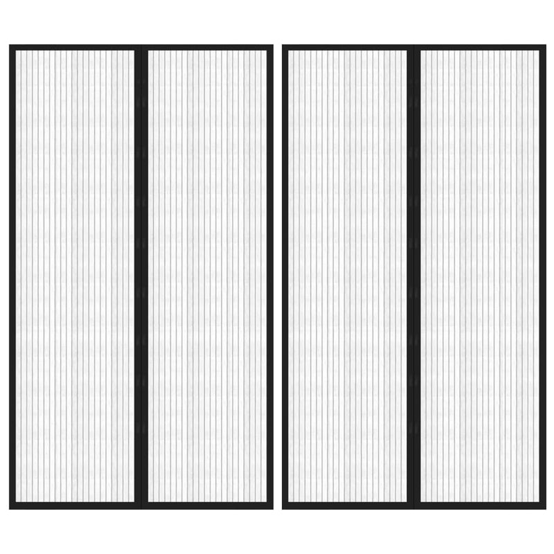 Load image into Gallery viewer, Vidaxl insectendeurgordijnen 2 st magnetisch 200x80 cm zwart
