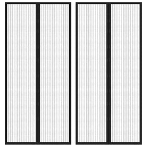 Vidaxl insectendeurgordijnen 2 st magnetisch 210x90 cm zwart