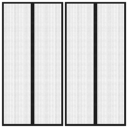 Vidaxl insectendeurgordijnen 2 st magnetisch 220x100 cm zwart