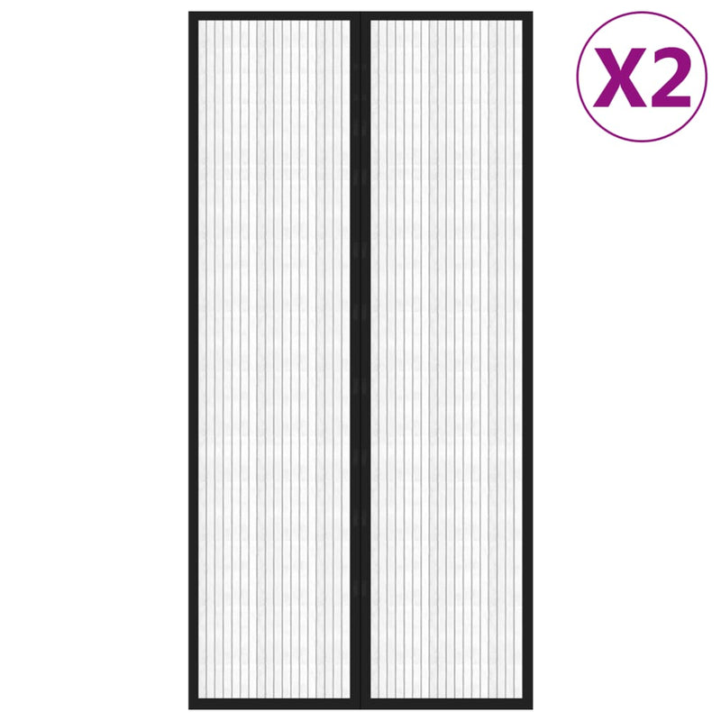 Load image into Gallery viewer, Vidaxl insectendeurgordijnen 2 st magnetisch 220x100 cm zwart
