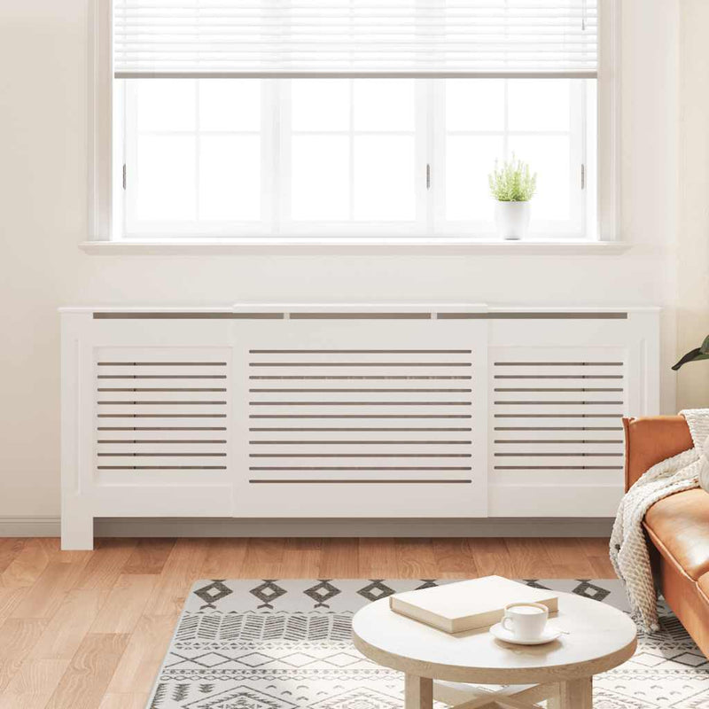 Load image into Gallery viewer, Vidaxl radiatorombouw 205 cm mdf wit
