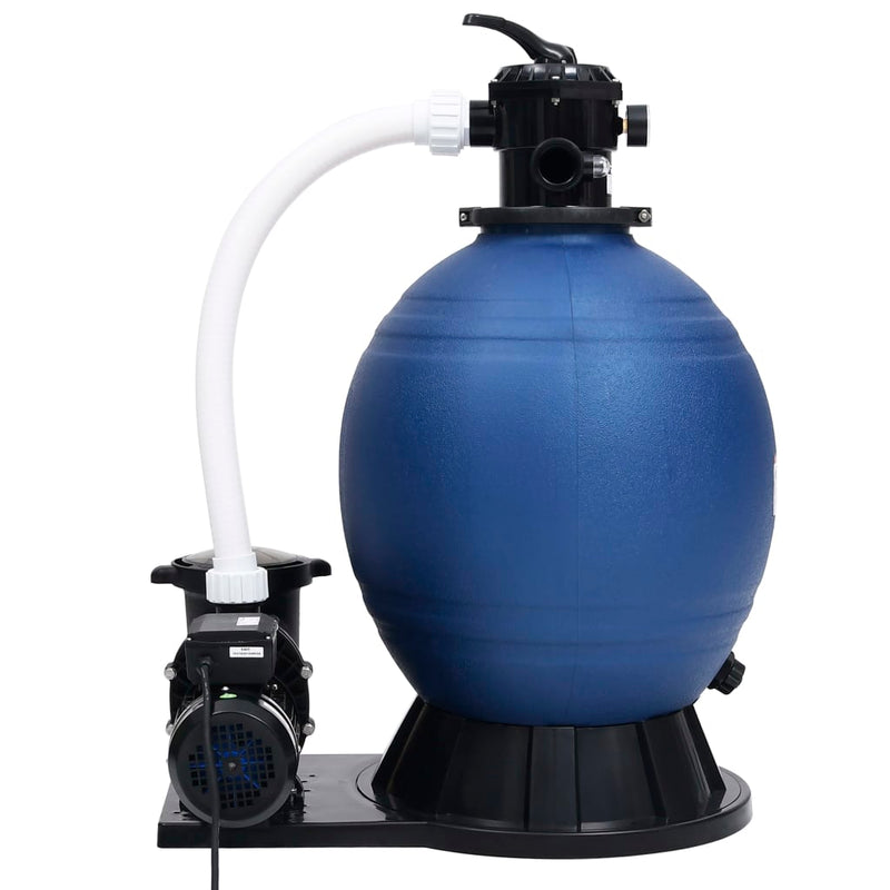 Load image into Gallery viewer, VidaXL Zandfilter met 7 instellingen en 1000 W pomp blauw en zwart

