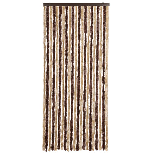 Vidaxl vliegengordijn 90x200 cm chenille beige en lichtbruin