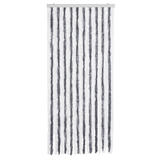 Vidaxl vliegengordijn 90x200 cm chenille grijs en wit