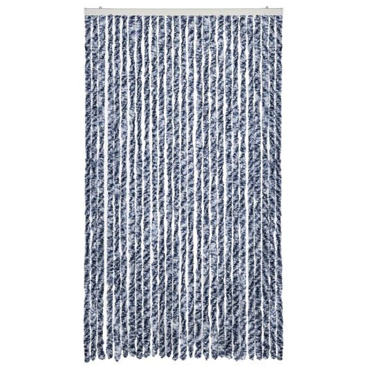 Vidaxl vliegengordijn 118x220 cm chenille blauw en wit
