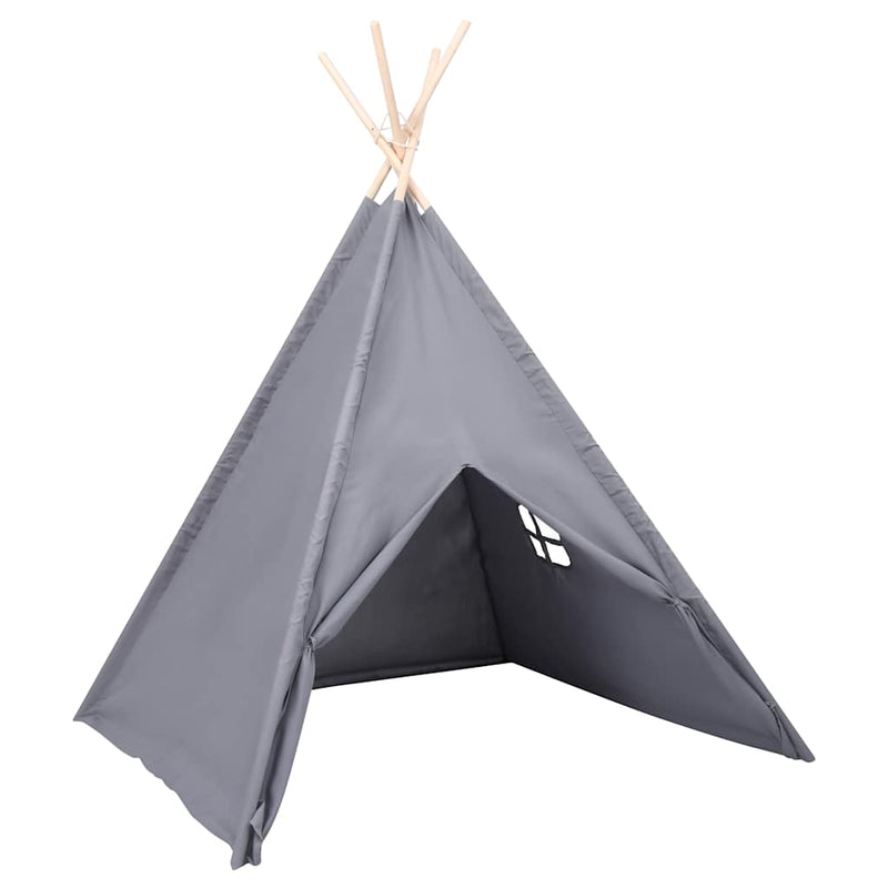 Cargue la imagen en el visor de la galería, Vidaxl kindertipitent met tas 120x120x150 cm peachskin grijs
