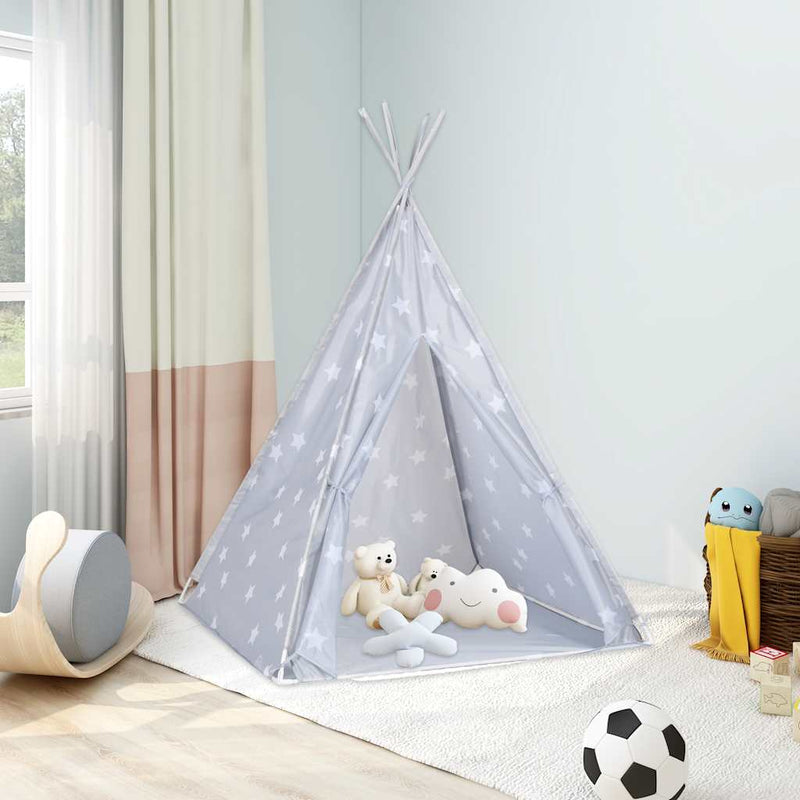 Cargue la imagen en el visor de la galería, Vidaxl kindertipitent met tas 115x115x160 cm polyester grijs
