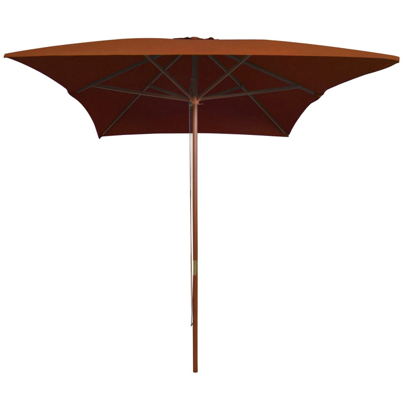Load image into Gallery viewer, Vidaxl parasol met houten paal 200x300 cm terracottakleurig
