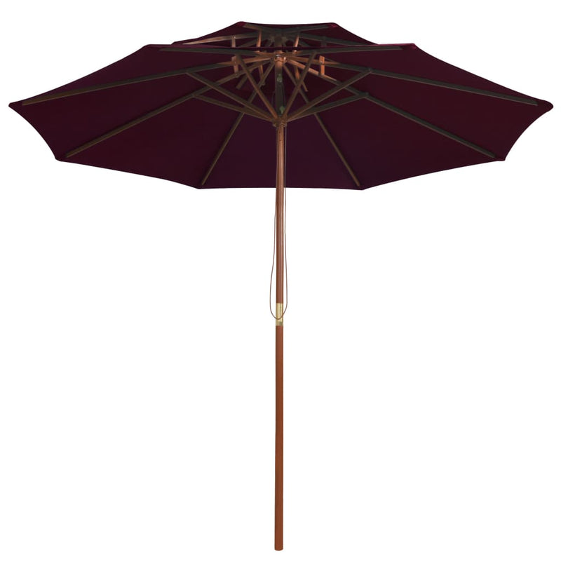 Load image into Gallery viewer, Vidaxl parasol dubbeldekker met houten paal 270 cm bordeauxrood
