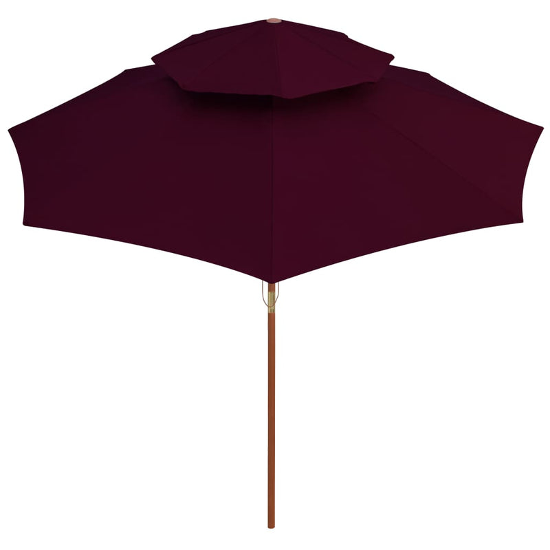 Load image into Gallery viewer, Vidaxl parasol dubbeldekker met houten paal 270 cm bordeauxrood
