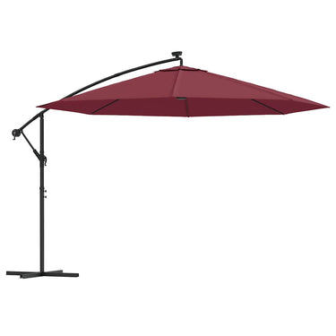 Vidaxl zweefparasol met led-verlichting 350 cm bordeauxrood