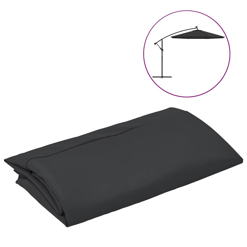 Load image into Gallery viewer, Vidaxl vervangingsdoek voor zweefparasol 350 cm zwart
