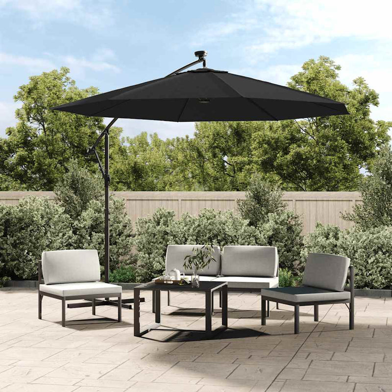 Load image into Gallery viewer, Vidaxl vervangingsdoek voor zweefparasol 350 cm zwart
