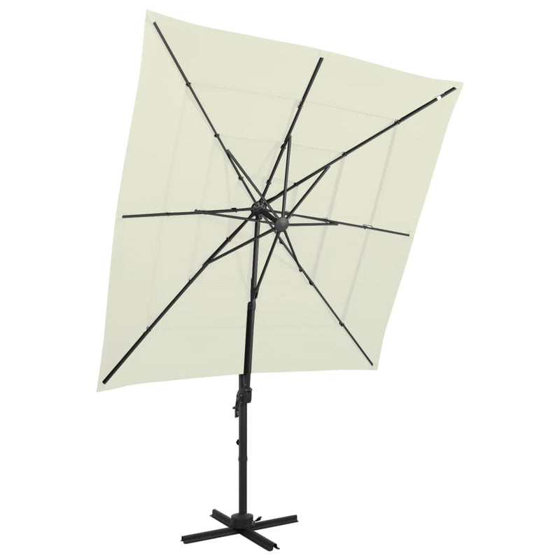 Load image into Gallery viewer, Vidaxl parasol 4-laags met aluminium paal 250x250 cm zandkleurig
