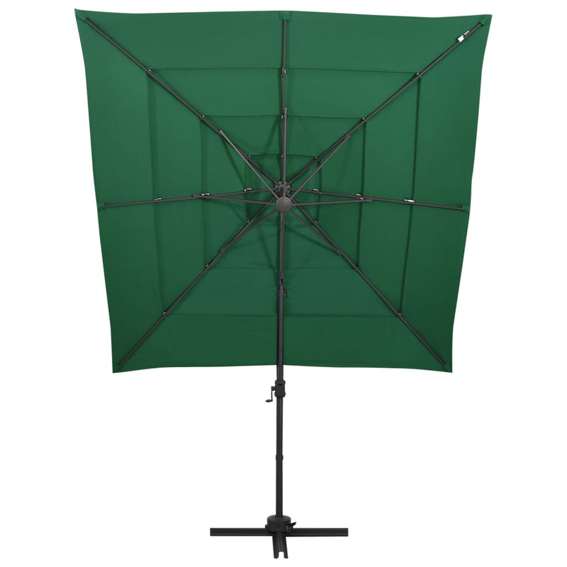 Load image into Gallery viewer, Vidaxl parasol 4-laags met aluminium paal 250x250 cm groen
