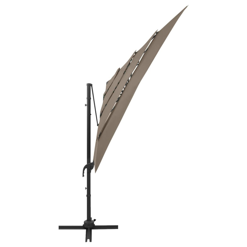 Load image into Gallery viewer, Vidaxl parasol 4-laags met aluminium paal 250x250 cm taupe
