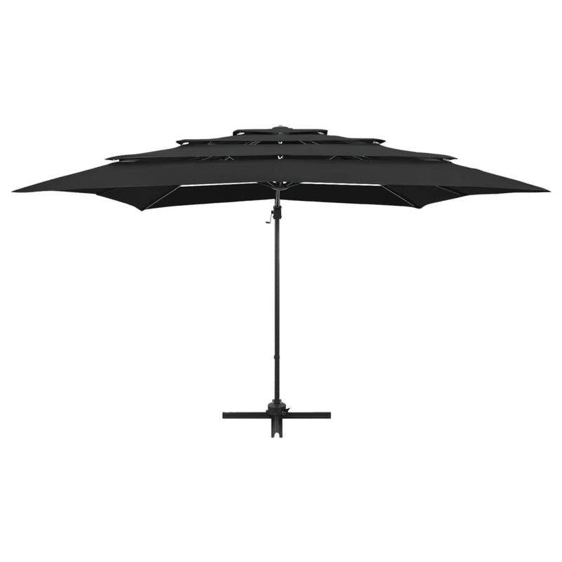 Load image into Gallery viewer, Vidaxl parasol 4-laags met aluminium paal 250x250 cm zwart
