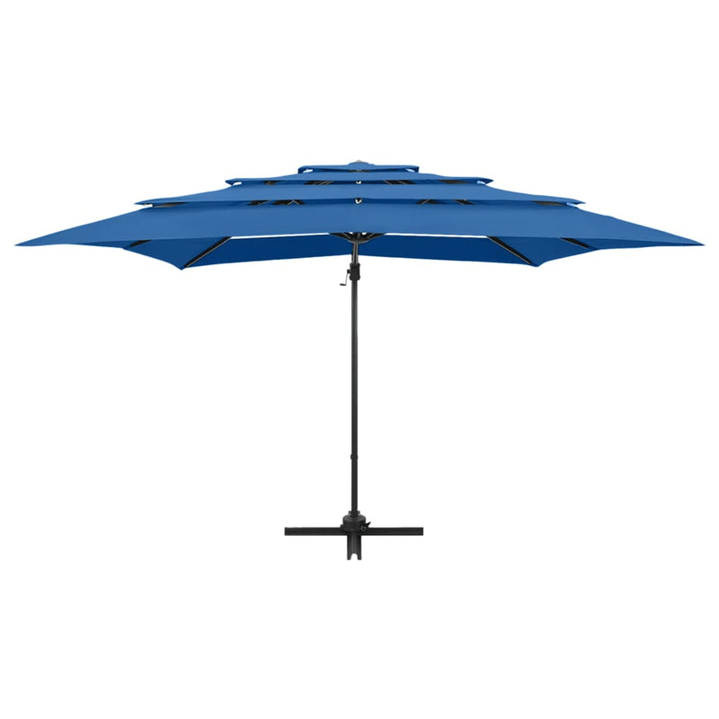 Load image into Gallery viewer, Vidaxl parasol 4-laags met aluminium paal 250x250 cm azuurblauw
