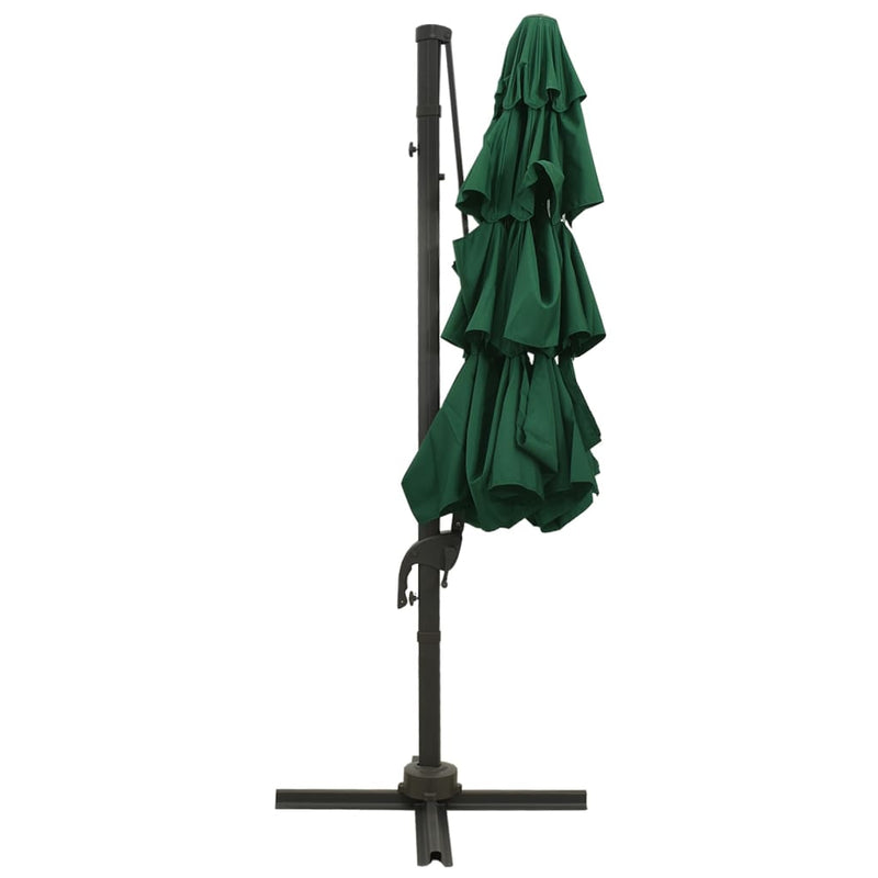 Load image into Gallery viewer, Vidaxl parasol 4-laags met aluminium paal 3x3 m groen
