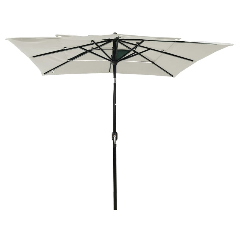 Load image into Gallery viewer, Vidaxl parasol 3-laags met aluminium paal 2,5x2,5 m zandkleurig
