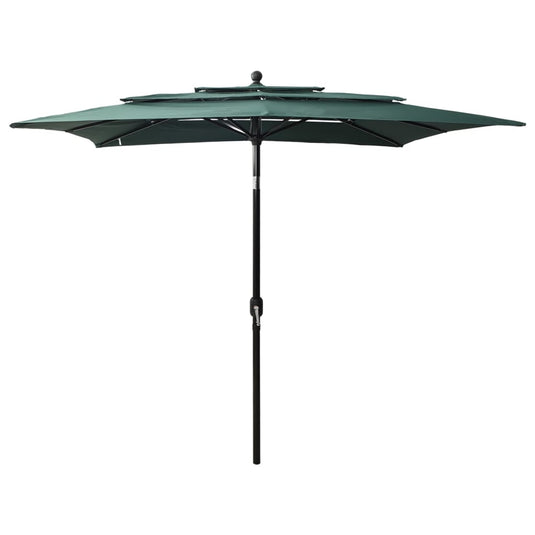 Vidaxl parasol 3-laags met aluminium paal 2,5x2,5 m groen
