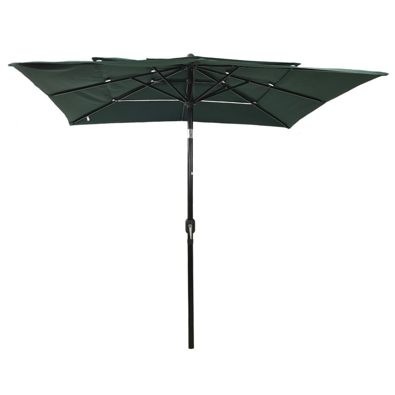 Load image into Gallery viewer, Vidaxl parasol 3-laags met aluminium paal 2,5x2,5 m groen
