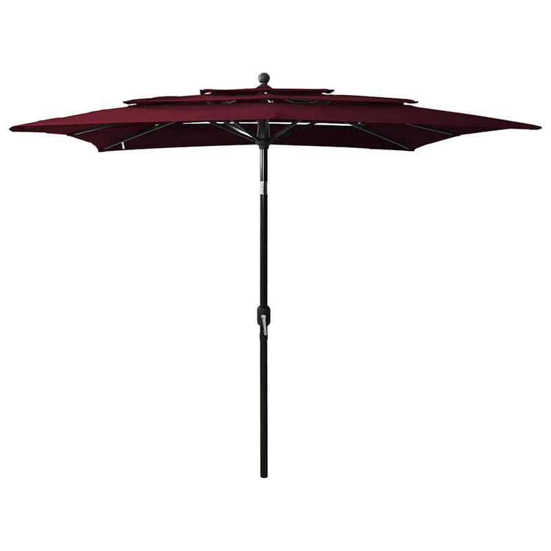 ギャラリービューアに画像をロードする, Vidaxl parasol 3-laags met aluminium paal 2,5x2,5 m bordeauxrood
