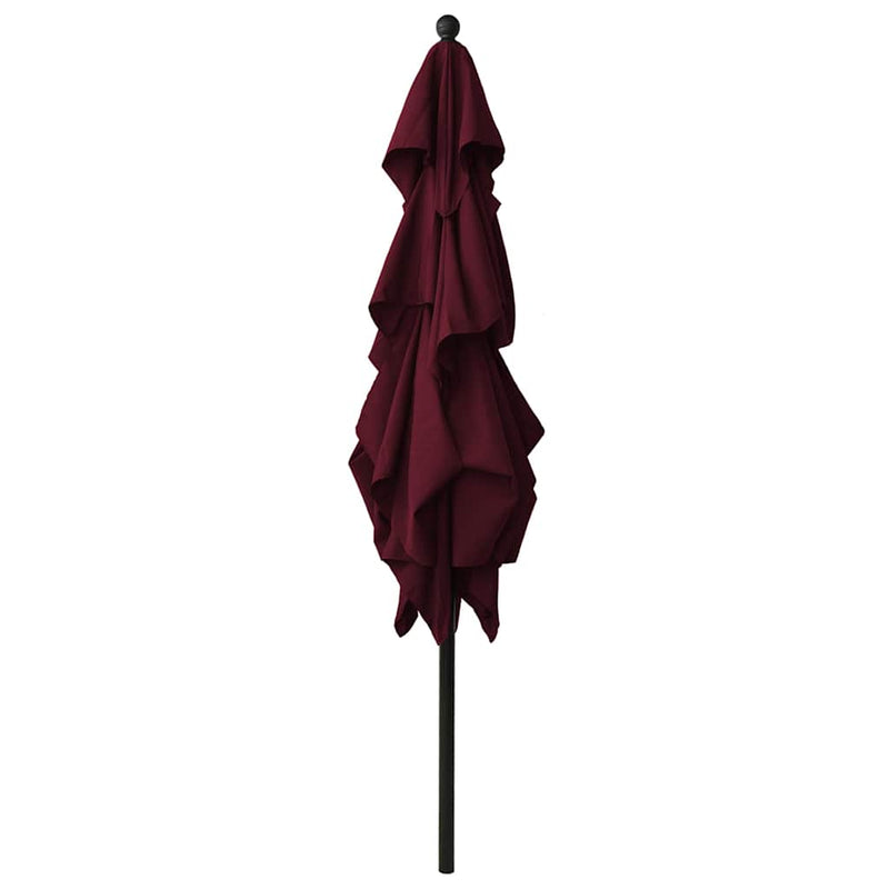 ギャラリービューアに画像をロードする, Vidaxl parasol 3-laags met aluminium paal 2,5x2,5 m bordeauxrood
