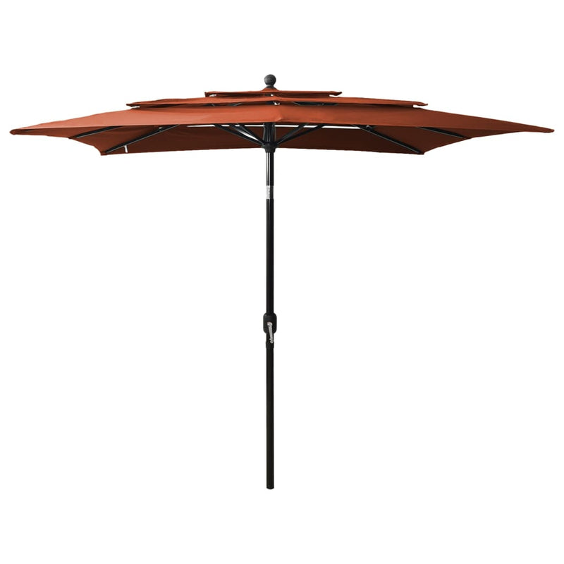 Load image into Gallery viewer, Vidaxl parasol 3-laags met aluminium paal 2,5x2,5 m terracottakleurig
