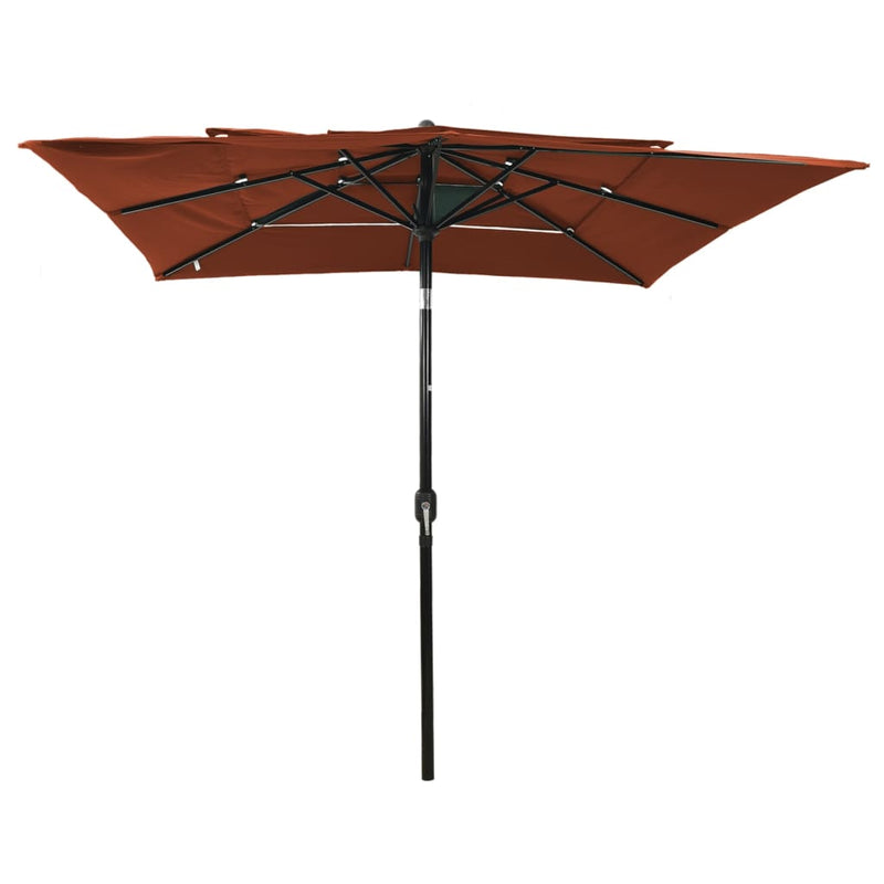 Load image into Gallery viewer, Vidaxl parasol 3-laags met aluminium paal 2,5x2,5 m terracottakleurig
