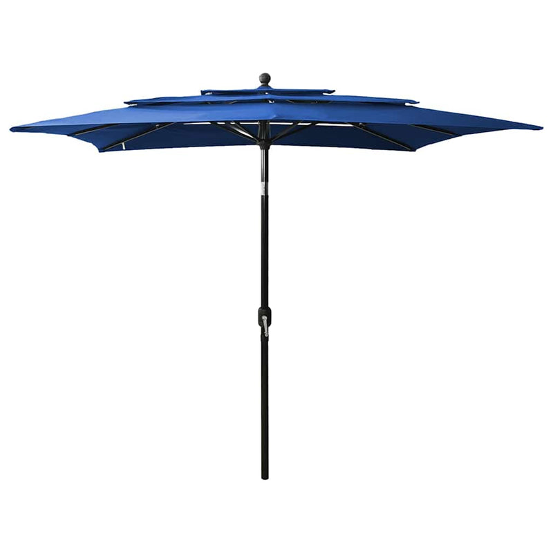 Chargez l'image dans la visionneuse de la galerie, Vidaxl parasol 3-laags met aluminium paal 2,5x2,5 m azuurblauw
