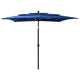 Vidaxl parasol 3-laags met aluminium paal 2,5x2,5 m azuurblauw