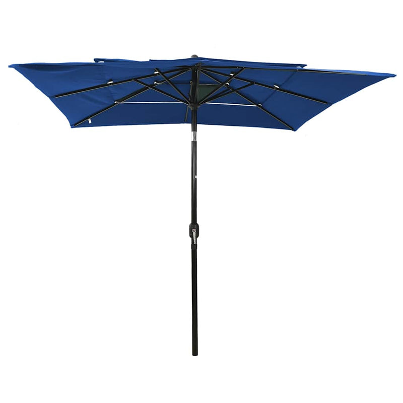 Chargez l'image dans la visionneuse de la galerie, Vidaxl parasol 3-laags met aluminium paal 2,5x2,5 m azuurblauw

