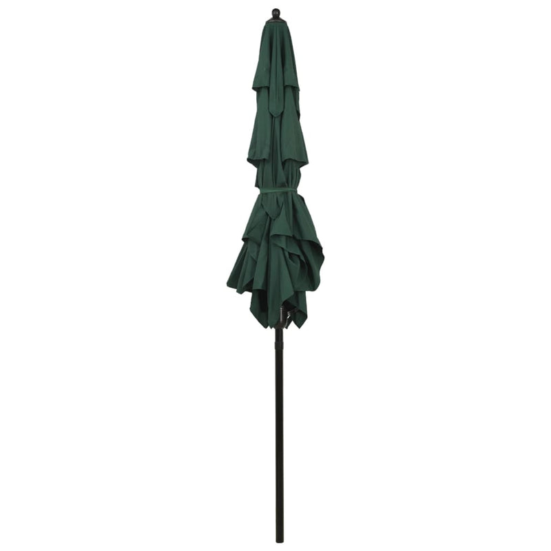 Load image into Gallery viewer, Vidaxl parasol 3-laags met aluminium paal 2x2 m groen
