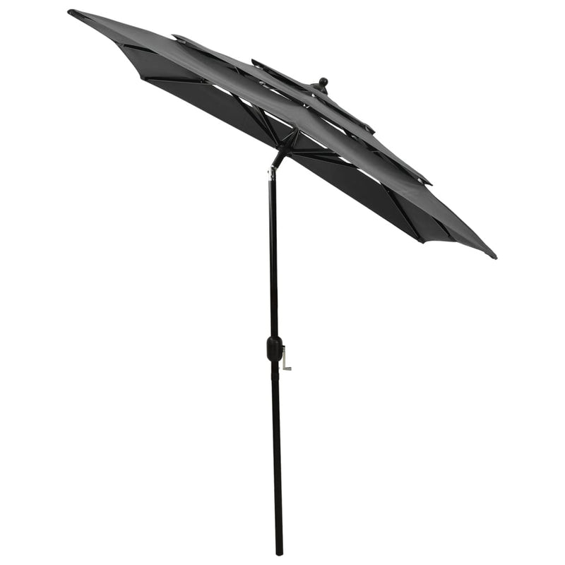 Load image into Gallery viewer, Vidaxl parasol 3-laags met aluminium paal 2x2 m antracietkleurig
