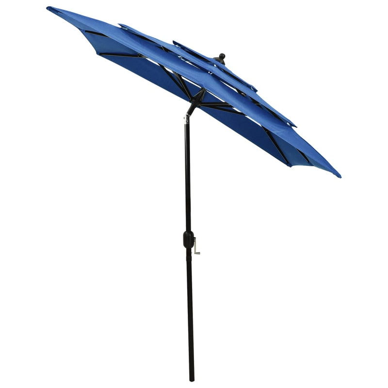 Load image into Gallery viewer, Vidaxl parasol 3-laags met aluminium paal 2x2 m azuurblauw
