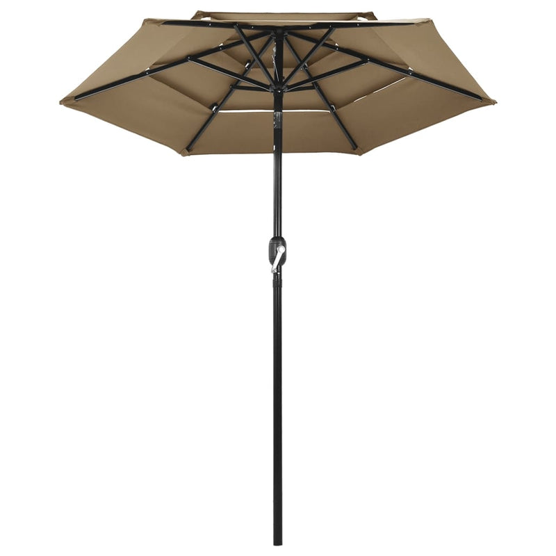 Load image into Gallery viewer, Vidaxl parasol 3-laags met aluminium paal 2 m taupe
