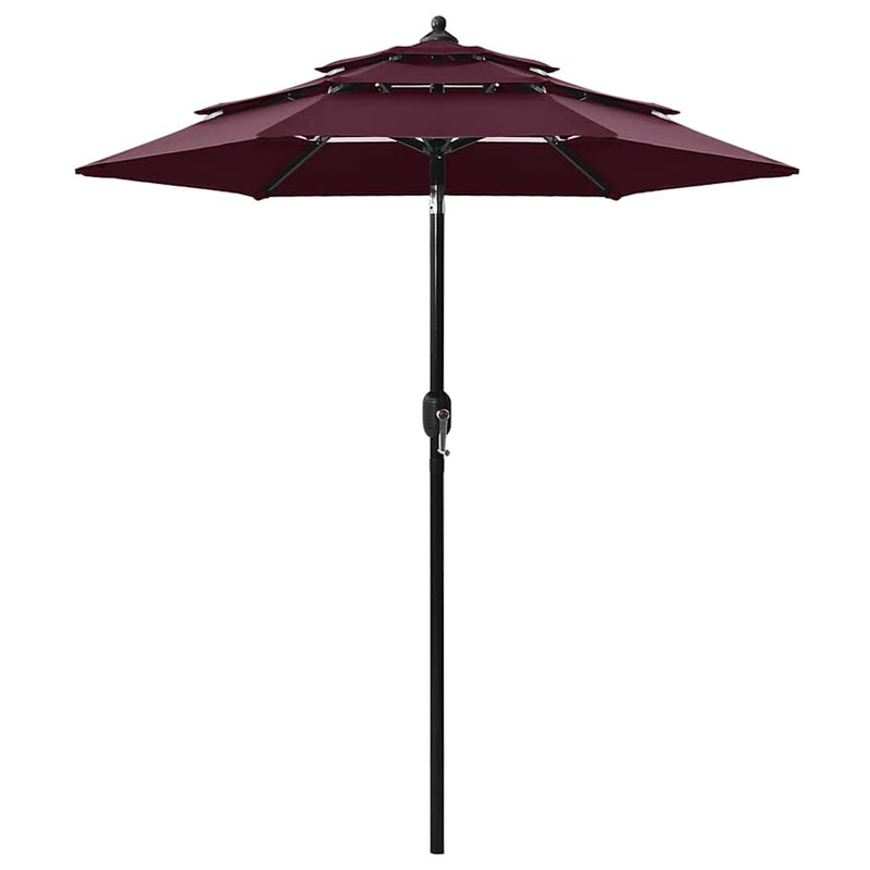 Afbeelding laden in galerijviewer, Vidaxl parasol 3-laags met aluminium paal 2 m bordeauxrood
