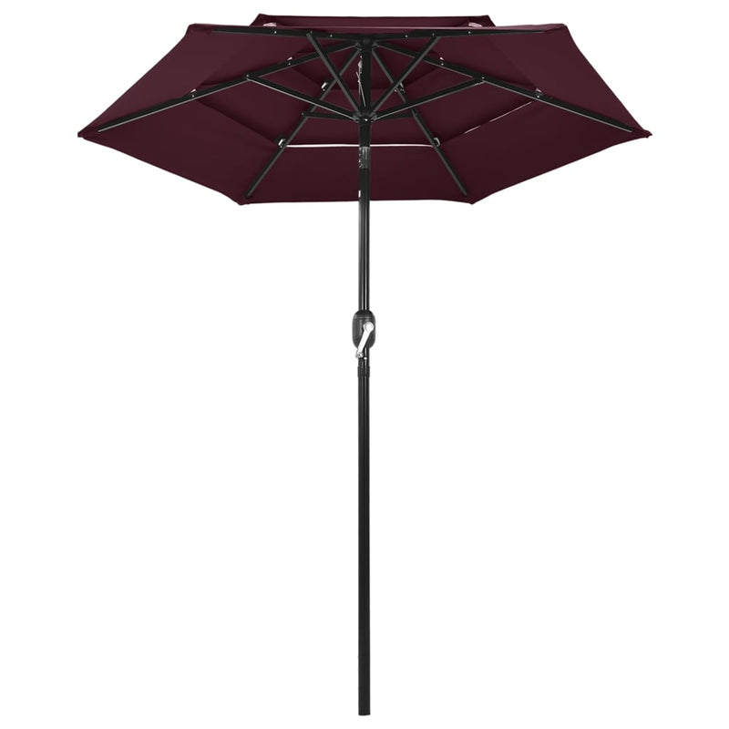 Load image into Gallery viewer, Vidaxl parasol 3-laags met aluminium paal 2 m bordeauxrood
