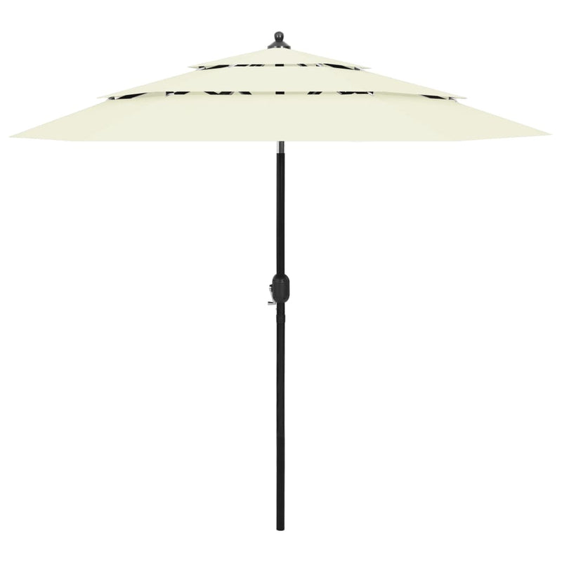 Load image into Gallery viewer, Vidaxl parasol 3-laags met aluminium paal 2,5 m zandkleurig

