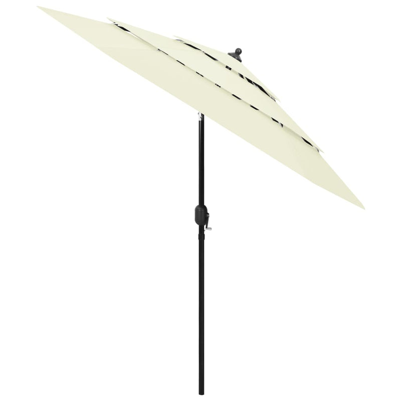 Load image into Gallery viewer, Vidaxl parasol 3-laags met aluminium paal 2,5 m zandkleurig

