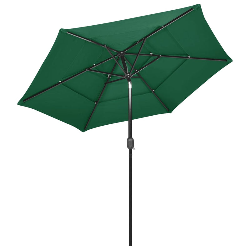 Load image into Gallery viewer, Vidaxl parasol 3-laags met aluminium paal 2,5 m groen
