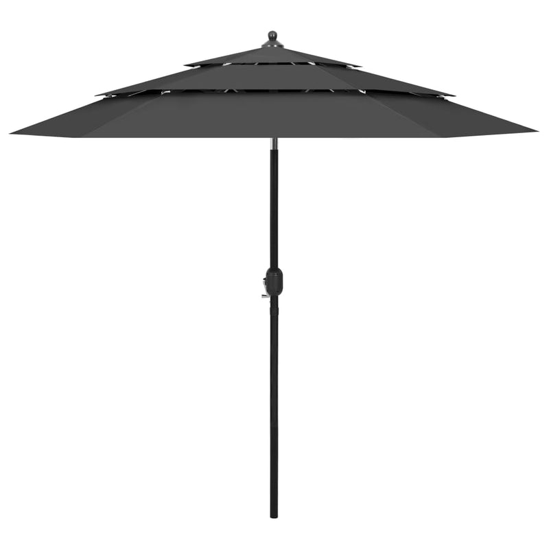 Load image into Gallery viewer, Vidaxl parasol 3-laags met aluminium paal 2,5 m antracietkleurig
