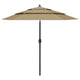Vidaxl parasol 3-laags met aluminium paal 2,5 m taupe