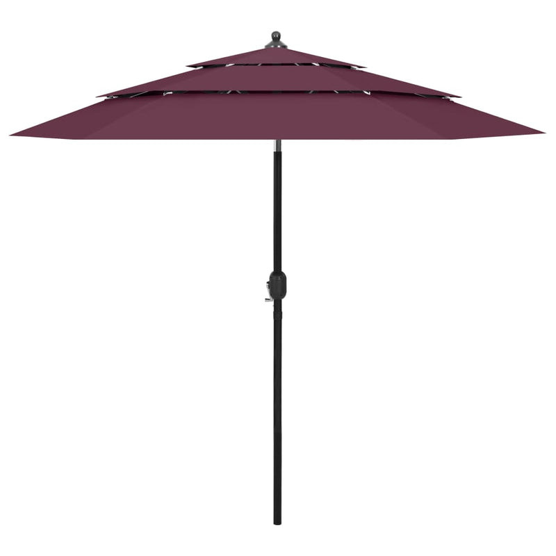 Load image into Gallery viewer, Vidaxl parasol 3-laags met aluminium paal 2,5 m bordeauxrood
