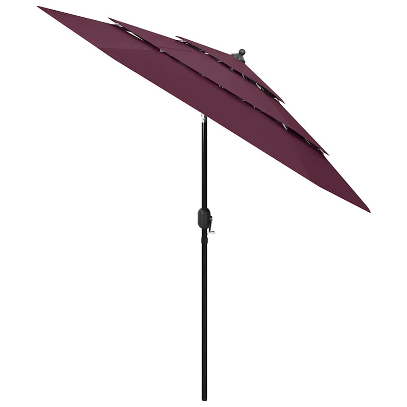 ギャラリービューアに画像をロードする, Vidaxl parasol 3-laags met aluminium paal 2,5 m bordeauxrood

