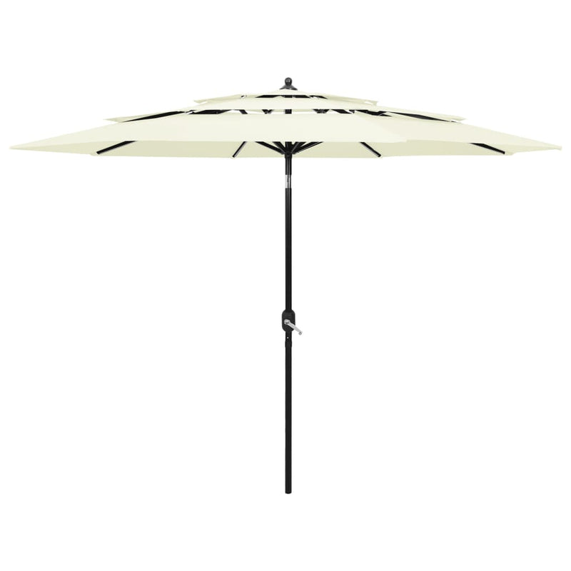 Load image into Gallery viewer, Vidaxl parasol 3-laags met aluminium paal 3 m zandkleurig
