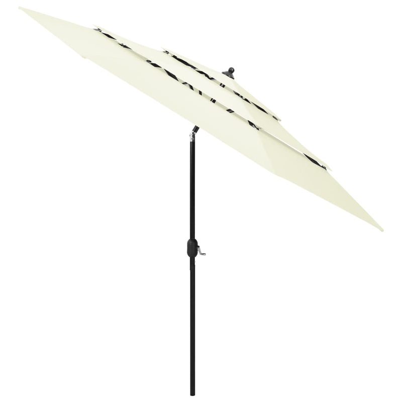 Load image into Gallery viewer, Vidaxl parasol 3-laags met aluminium paal 3 m zandkleurig
