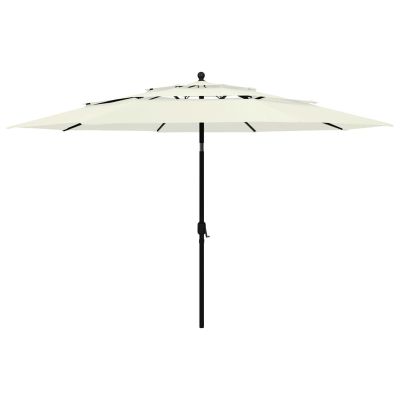 Load image into Gallery viewer, Vidaxl parasol 3-laags met aluminium paal 3,5 m zandkleurig
