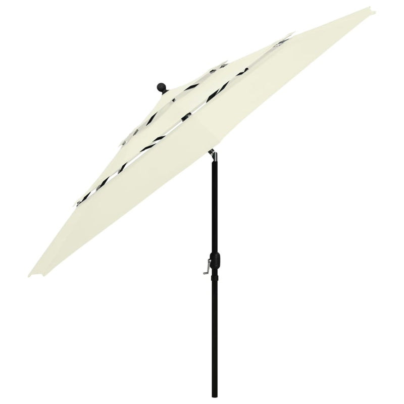 Load image into Gallery viewer, Vidaxl parasol 3-laags met aluminium paal 3,5 m zandkleurig
